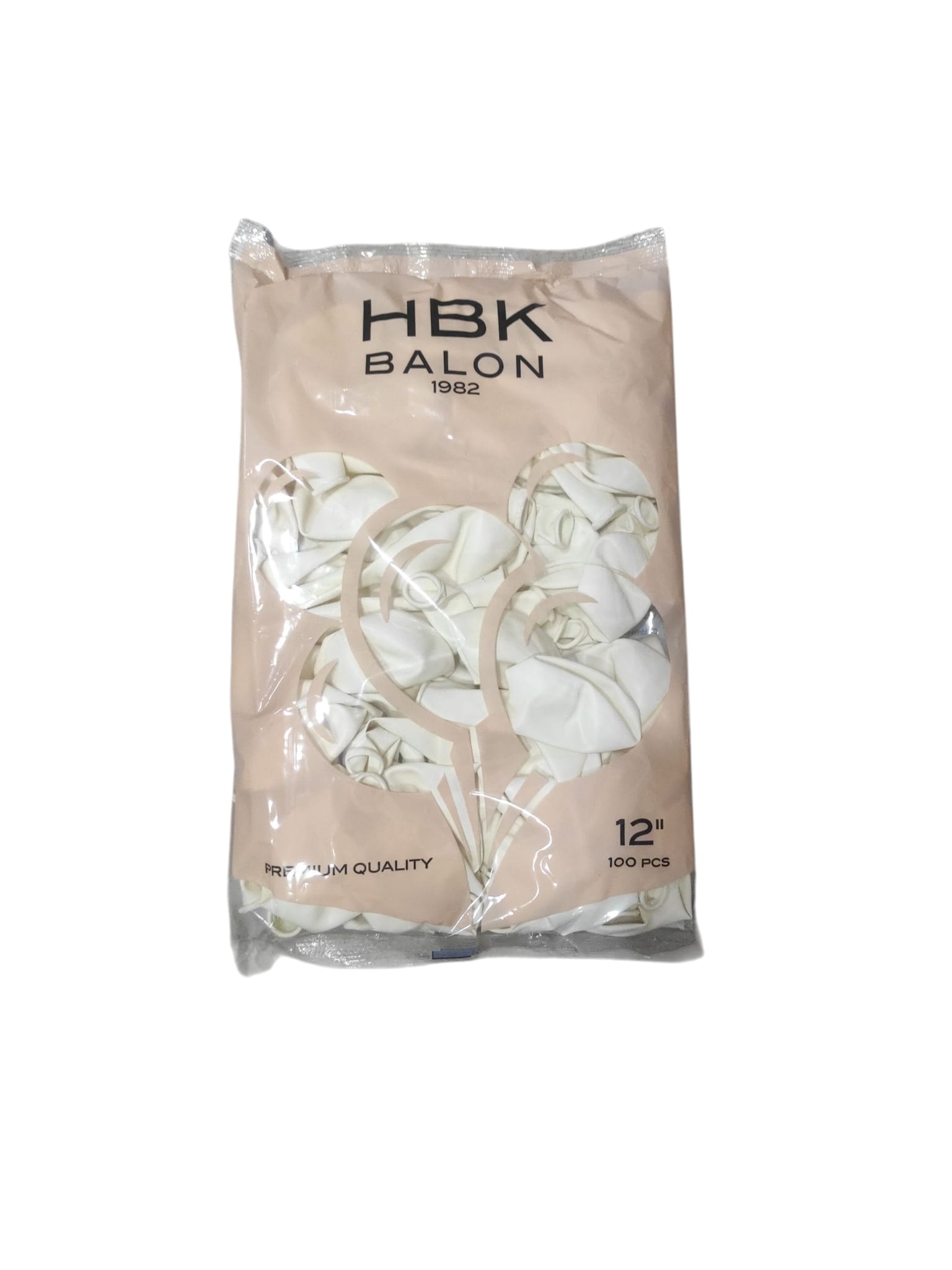 Toptan hbk balon pastel beyaz 12 inç 100 lü 
